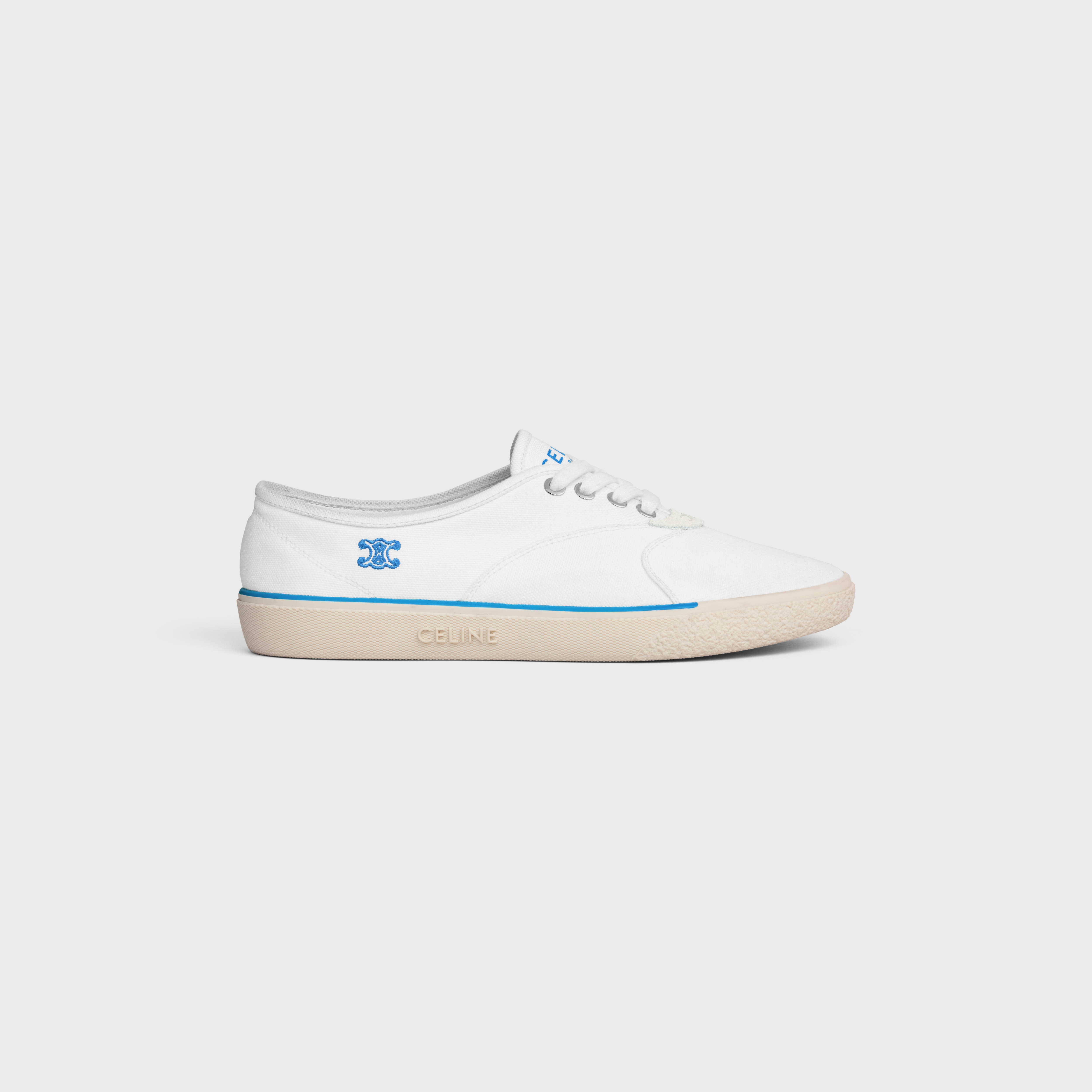 ALAN SNEAKER IN CANVAS AND SUEDE CALFSKIN - WHITE | CELINE